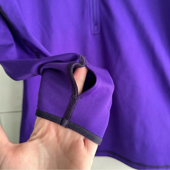 Nike Pro Dri-Fit Purple 1/2 Zip Pullover Size Medium Women’s Thumb Hole Athletic - Picture 5 of 9